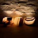 Svícen z aragonitu kónický 10 cm Varianta: Výrazný vzor – Sleviste.cz