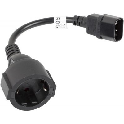Lanberg napájecí C14 - Schuko 0.2m [CA-C14E-10CC-0018-BK] – Zboží Mobilmania