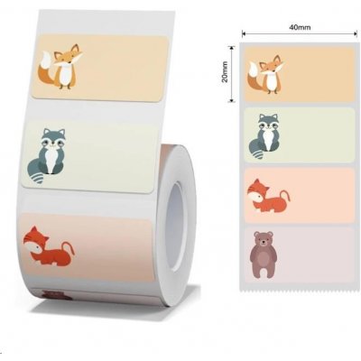 Niimbot T A2A28431502 40 x 20 mm 320 ks Zvířecí jmenovka pro B21 B21S B3 B1S – Sleviste.cz