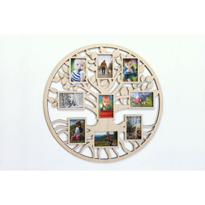 Fotorámeček dřevěný strom v kruhu Formát fotografie: 9x13 cm – Zboží Mobilmania