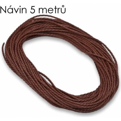 Hnědá, voskovaná šňůrka, 1mm (5m) – Hledejceny.cz