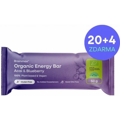 Energy BrainMax Pure Bar acai a borůvka BIO 50 g – Hledejceny.cz