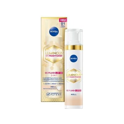 NIVEA Cellular Luminous630 proti pigmentovým skvrnám CC-Fluid SPF 30 Pleťové fluidum Ženy 40 ml – Sleviste.cz