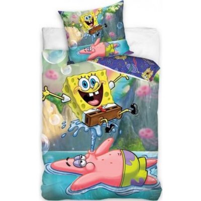 Carbotex povlečení bavlna SpongeBob Vodotrysk 140x200 70x90 – Zboží Mobilmania