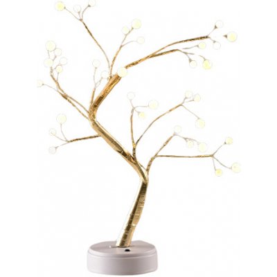ACA Lighting LED dekorační zlatý stromek 36 LED 50cm 3x baterie AA USB port teplá bílá – Sleviste.cz