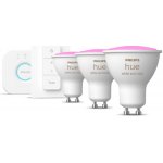 Philips Hue White and Color ambiance GU10 sada 3x LED žárovka+bridge+ovladač – Zboží Mobilmania