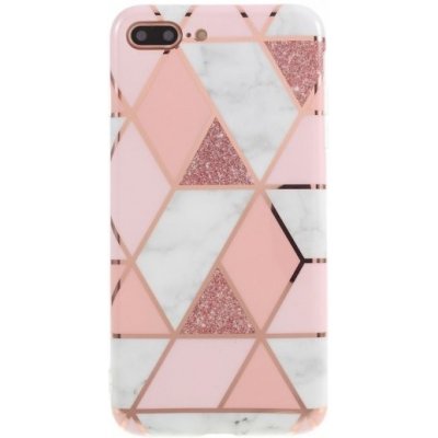 Pouzdro AppleKing z měkkého plastu mramorová mozaika iPhone 7 Plus / 8 Plus - růžové – Zboží Mobilmania