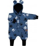 New Baby Kojenecký bavlněný overal s kapucí a oušky Paw modrý – Zboží Dáma