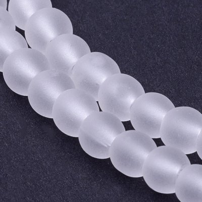 Matné korálky - bílé - ∅ 4 mm - 10 ks – Zboží Dáma