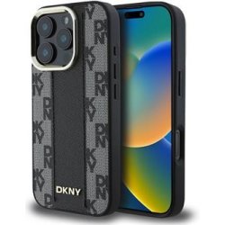 DKNY PU Leather Checkered Pattern Magsafe Zadní Kryt pro iPhone 16 Pro Max Black