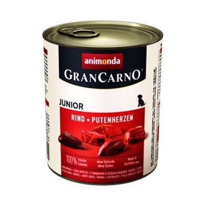 Animonda Gran Carno Junior Konzerva - hovězí & krůtí srdce pro štěňata a mladé psy 800 g