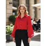 Luxusní červená saténová halenka VS Elegant – Zbozi.Blesk.cz