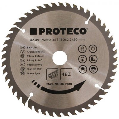 Proteco 09-PK160-48 kotouč pilový SK 160x2.2x20 48z 42.09-PK160-48 – Hledejceny.cz