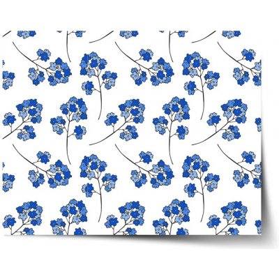 Sablio Plakát Modré kvítí - 120x80 cm Varianta: Sablio Plakát Modré kvítí - 90x60 cm – Zboží Dáma