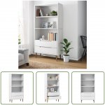 zahrada-XL Knihovna MOLDE bílá 85x35x170,5 cm masivní borové dřevo – Hledejceny.cz