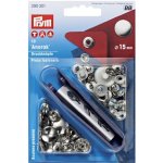 PRYM Knoflík stiskací ANORAK 15 mm - stříbrný – Sleviste.cz