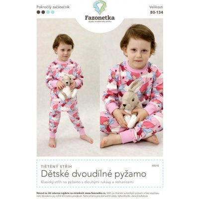 Tištěný střih Dětské dvoudílné pyžamo | 80 - 134 – Sleviste.cz