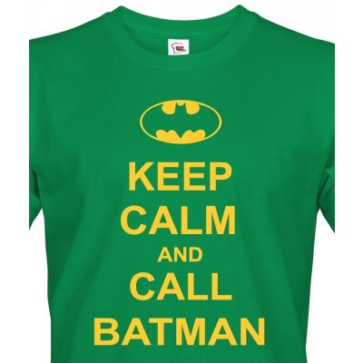 Bezvatriko pánské tričko Keep calm and call Batman Zelená Canvas pánské tričko krátkým rukávem 108214 – Zboží Mobilmania