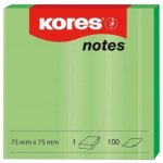 Bloček samolepicí Kores 75 x 75 mm, neon zelený, 100 lístků – Hledejceny.cz