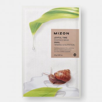 Mizon plátýnková 3D maska s filtrátem z hlemýždího extraktu pro vyhlazení a výživu pleti Joyful Time Essence Mask Snail 23 g