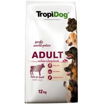 TropiDog Premium Adult Medium & Large lamb & rice 12 kg