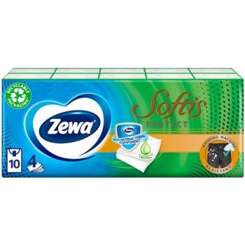Zewa Softis Protect papírové kapesníčky 4-vrstvé 10x9 ks