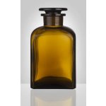 Sklárny Moravia skleněná prachovnice hnědá hranatá zabroušené víko 500 ml – Zboží Mobilmania