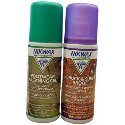 Nikwax Twin Nubuck & Suede Spray + Footwear Cleaning Gel Brush 2 x 125 ml