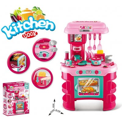 Baby Mix kuchyňka Little Chef růžová 32 ks Růžová