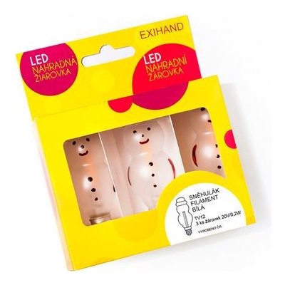 EXIHAND FILAMENT 183600.FIL.B Blistr Sněhulák bílý 3 žárovky 20V 0,2W