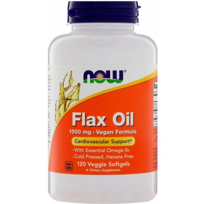 Now Foods Flax Oil 1000 mg Vegan Formula 120 kapslí – Hledejceny.cz