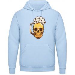 AWDis Hoodie Mikina Pivní sklenice ve tvaru smrtky Nebeská modrá