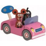 Detoa Dřevěné auto Krtek na výletě růžové – Hledejceny.cz
