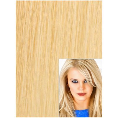 Clip in 60cm REMY lidské vlasy NEJSVĚTLEJŠÍ BLOND – Zboží Mobilmania