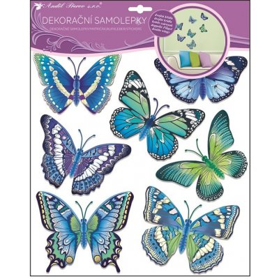 Anděl 10163 Samolepky na zeď motýli modří 38x31 cm – Hledejceny.cz