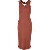 Dámské šaty Urban Classics Ladies Midi Sleeveless Rib Dress terracotta