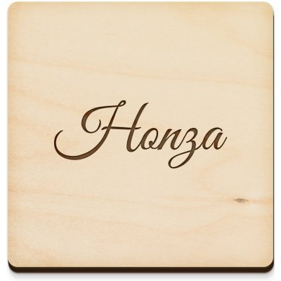 Dřevia Zaoblený podtácek vlastní jméno nebo text 10x10 cm – Zboží Dáma