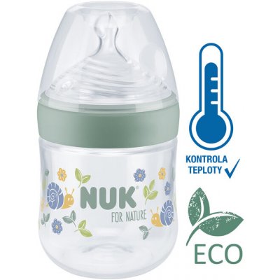 Nuk láhev kojenecká For Nature s kontrolou teploty zelená 150 ml – Zboží Dáma