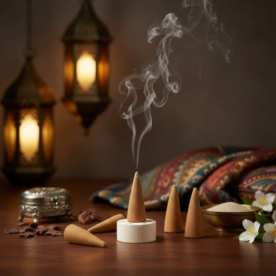 Organic Arabian Oudh a kadidlo vykuřovací kužílky jumbo 12 ks – Hledejceny.cz