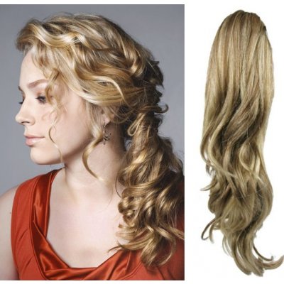 Clip in příčesek culík / cop 100% japonský kanekalon 60cm kudrnatý světlý melír – Sleviste.cz