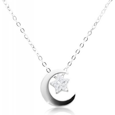 Šperky Eshop Stříbrný a přívěsek, cíp měsíce a hvězda AC06.28