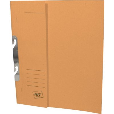 Závěsné papírové rychlovazače HIT Office - A4, půlená přední strana, oranžové, 50 ks