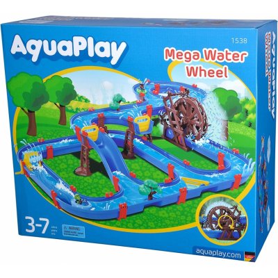 AquaPlay Vodní dráha Mega Water Wheel vícepatrová s vodním mlýnem a skluzavkou s loďkami figurkami a doplňky – Zbozi.Blesk.cz