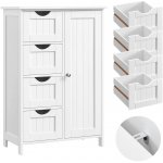 VASAGLE Koupelnová úložná skříň 4 zásuvky bílá – Zboží Dáma