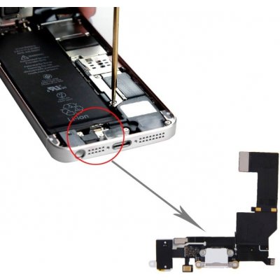 iPhone SE flex nabíjecího konektoru a AV bílý, originální – Zboží Živě