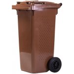 Meva popelnice s víkem, plastová, hnědá, 120 l MT0004-5 – Zboží Dáma