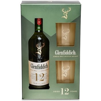 Glenfiddich Whisky 12y 40% 0,7 l (dárkové balení 2 sklenice)