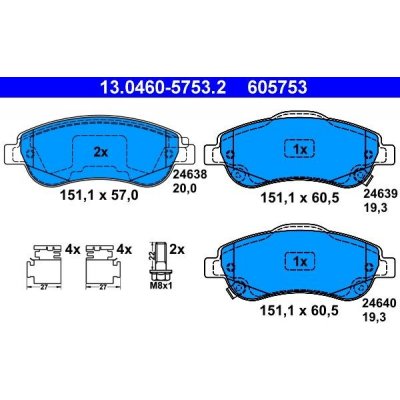 ATE 13.0460-5753.2 Sada brzdových destiček, kotoučová brzda (13.0460-5753.2) | Zboží Auto