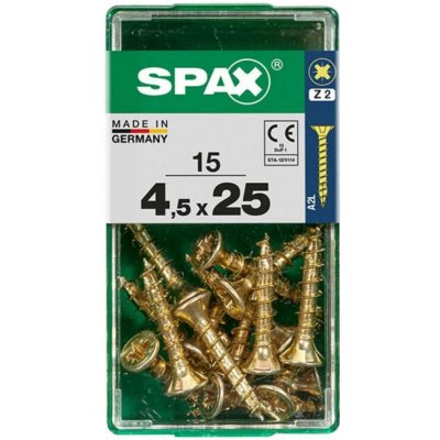 Spax Uni vrut zápust.hlava PZ/Z2 4CUT a plným závitem Yellox 45 x 25 mm 15 ks – Hledejceny.cz