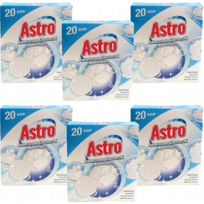 Astro Prací ubrousky antistatické, neutralizující zápach, zachycující barvu, zvláčňující, s odstraňovačem skvrn, s bělidlem 120 ks